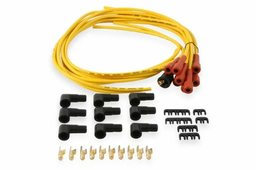 Accel 3008 - Spark PlugWire-7mm-SuperStock w_Copper Core-Universal Straight Boots-Yellow